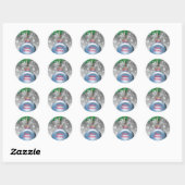 Sticker Rond Joyeux Noël Ornament Enveloppe Phoques (Feuille)