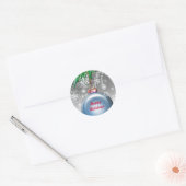 Sticker Rond Joyeux Noël Ornament Enveloppe Phoques (Enveloppe)