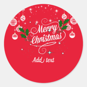 Sticker Rond Joyeux Noël ornemental design MODÈLE