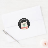 Sticker Rond Joyeux Noël Ourse Polaire Mignon (Enveloppe)