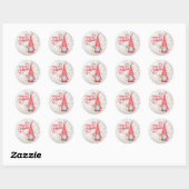 Sticker Rond Joyeux Noël, Parties scintillant Bokeh, Mignonne G (Feuille)