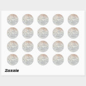 Sticker Rond Joyeux Noël Parties scintillant RSVP Rose Smoky Bl (Feuille)