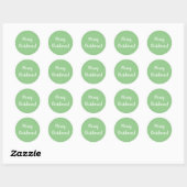 Sticker Rond Joyeux Noël Pastel Green (Feuille)