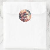 Sticker Rond Joyeux Noël Père Noël (Sac)