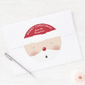 Sticker Rond Joyeux Noël Père Noël mignon Amusant Nom personnal (Enveloppe)