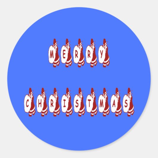 Sticker Rond Joyeux Noël Père Noël Police (Devant)