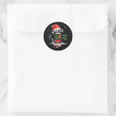 Sticker Rond Joyeux Noël Père Noël Préférée infirmière sage-fem (Sac)