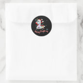 Sticker Rond Joyeux Noël Père Noël Unicorn (Sac)