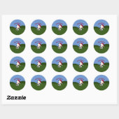 Sticker Rond Joyeux Noël Père Noël Vache (Feuille)