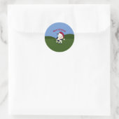 Sticker Rond Joyeux Noël Père Noël Vache (Sac)