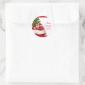 Sticker Rond Joyeux Noël personnalisé Ajouter votre texte Cadea (Sac)