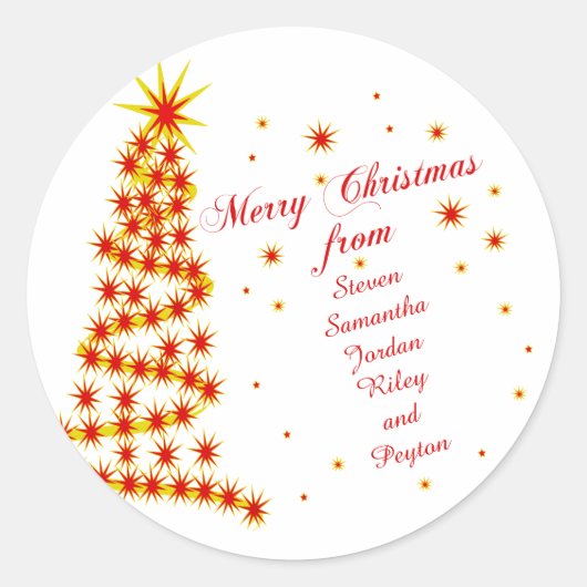 Sticker Rond Joyeux Noël personnalisé de (Devant)