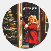 Sticker Rond Joyeux Noël - petite fille (Devant)