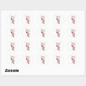 Sticker Rond Joyeux Noël Piglet Cochon Neige hiver (Feuille)
