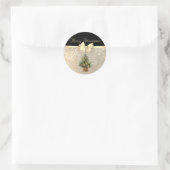 Sticker Rond Joyeux Noël, Pine Tree Orange, Snowflakes, Bow (Sac)