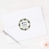Sticker Rond Joyeux Noël | Pinecones Wreath Adresse de retour (Enveloppe)