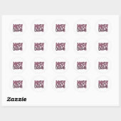 Sticker Rond Joyeux Noël Pink Leopard Typographie (Feuille)