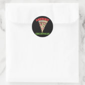 Sticker Rond Joyeux Noël pizza (Sac)