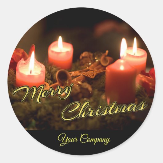 Sticker Rond Joyeux Noël pour vos clients ! (Devant)
