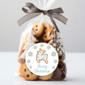 Sticker Rond Joyeux Noël Reindeer