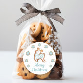 Sticker Rond Joyeux Noël Reindeer