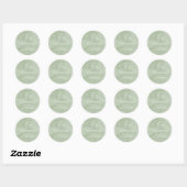 Sticker Rond Joyeux Noël Retourner Adresse Script vert (Feuille)