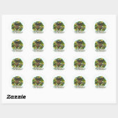 Sticker Rond Joyeux Noël Rottweiler (Feuille)
