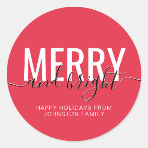 Sticker Rond Joyeux Noël rouge