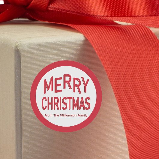 Sticker Rond Joyeux Noël rouge