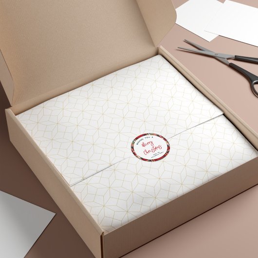 Sticker Rond Joyeux Noël Rouge personnalisé