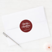 Sticker Rond Joyeux Noël rouge profond (Enveloppe)
