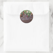 Sticker Rond Joyeux Noël rustique | Joyeuses fêtes (Sac)