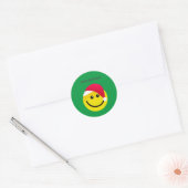 Sticker Rond Joyeux Noël Santa Hat Emoji Classic Round Stic (Enveloppe)