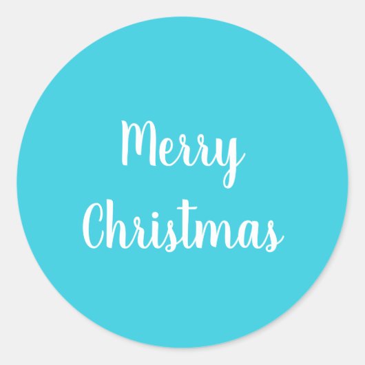 Sticker Rond Joyeux Noël sarcelle et blanc (Devant)