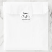 Sticker Rond Joyeux Noël | Script Décontracté noir et blanc (Sac)