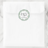 Sticker Rond Joyeux Noel Script Décontracté simple | Wreath (Sac)