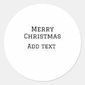 Sticker Rond Joyeux Noël simple minimum ajouter nom modèle de t (Devant)