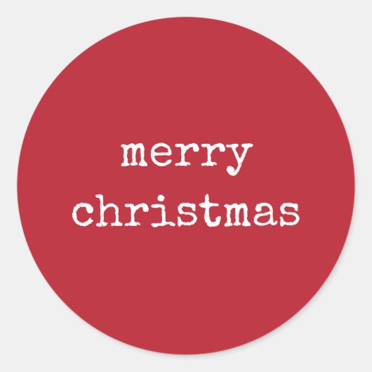 Sticker Rond Joyeux Noël simple rouge (Devant)