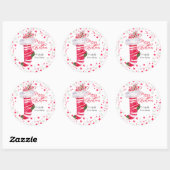 Sticker Rond Joyeux Noël Stocker Personnalisé (Feuille)