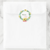 Sticker Rond Joyeux Noël tournesol (Sac)