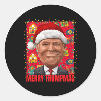 Sticker Rond Joyeux Noël Trump 2024