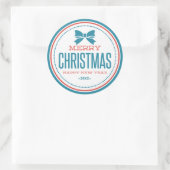Sticker Rond Joyeux Noël typographique Bonne année (Sac)