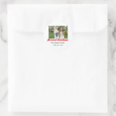 Sticker Rond Joyeux Noël vacances ajouter nom de famille (Sac)