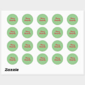 Sticker Rond Joyeux Noël Vacances Vert (Feuille)