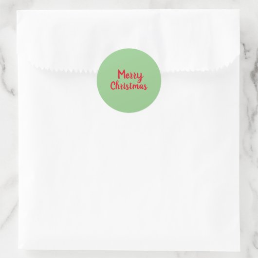 Sticker Rond Joyeux Noël Vacances Vert (Sac)