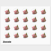 Sticker Rond Joyeux Noël Van (Feuille)