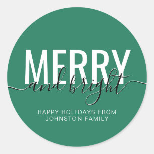 Sticker Rond Joyeux Noël vert