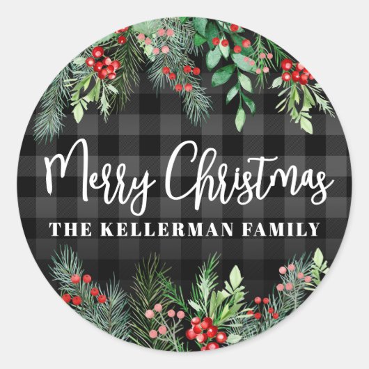 Sticker Rond Joyeux Noël vert (Devant)