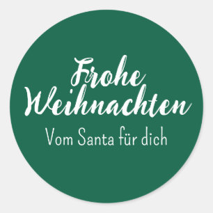 Sticker Rond Joyeux Noël vert Joyeux Noël en allemand 