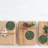 Sticker Rond Joyeux Noël Vert traditionnel